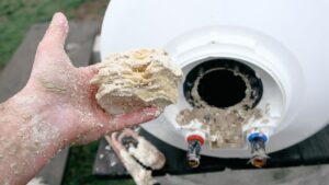 residue inside a water heater