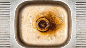 rusted sink drain