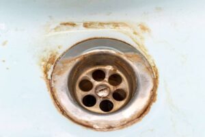 rusted sink drain