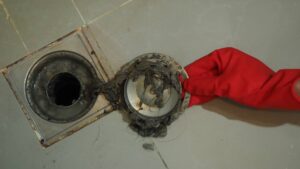 dirty shower drain